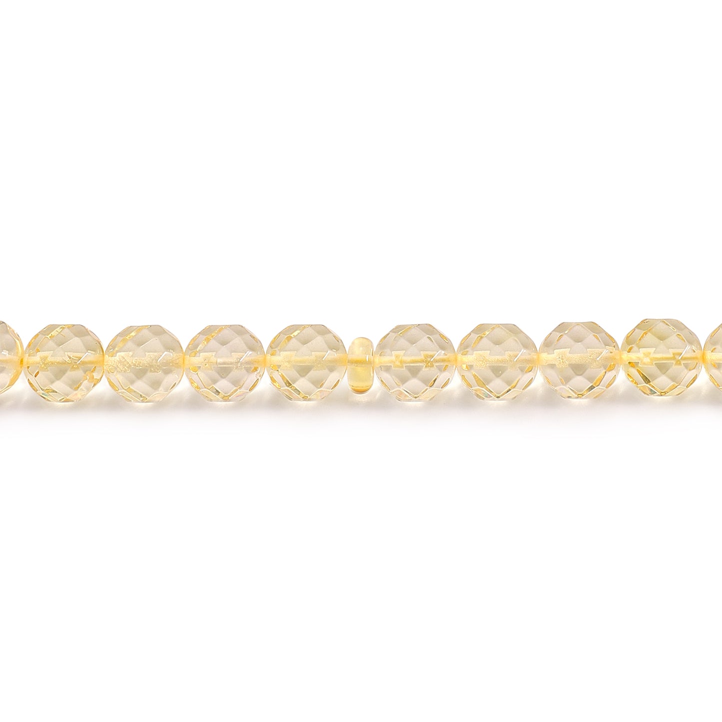 Rosary 33 Embedded With Natural Transparent Amber Round Faceted Beads 10 mm And Fabric Tassel