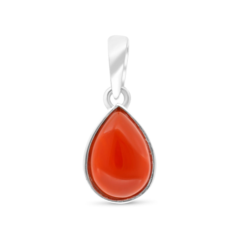 Sterling Silver 925 Pendant Embedded With Natural Aqiq
