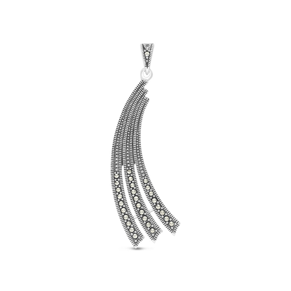 Sterling Silver 925 Pendant Embedded With Marcasite Stones