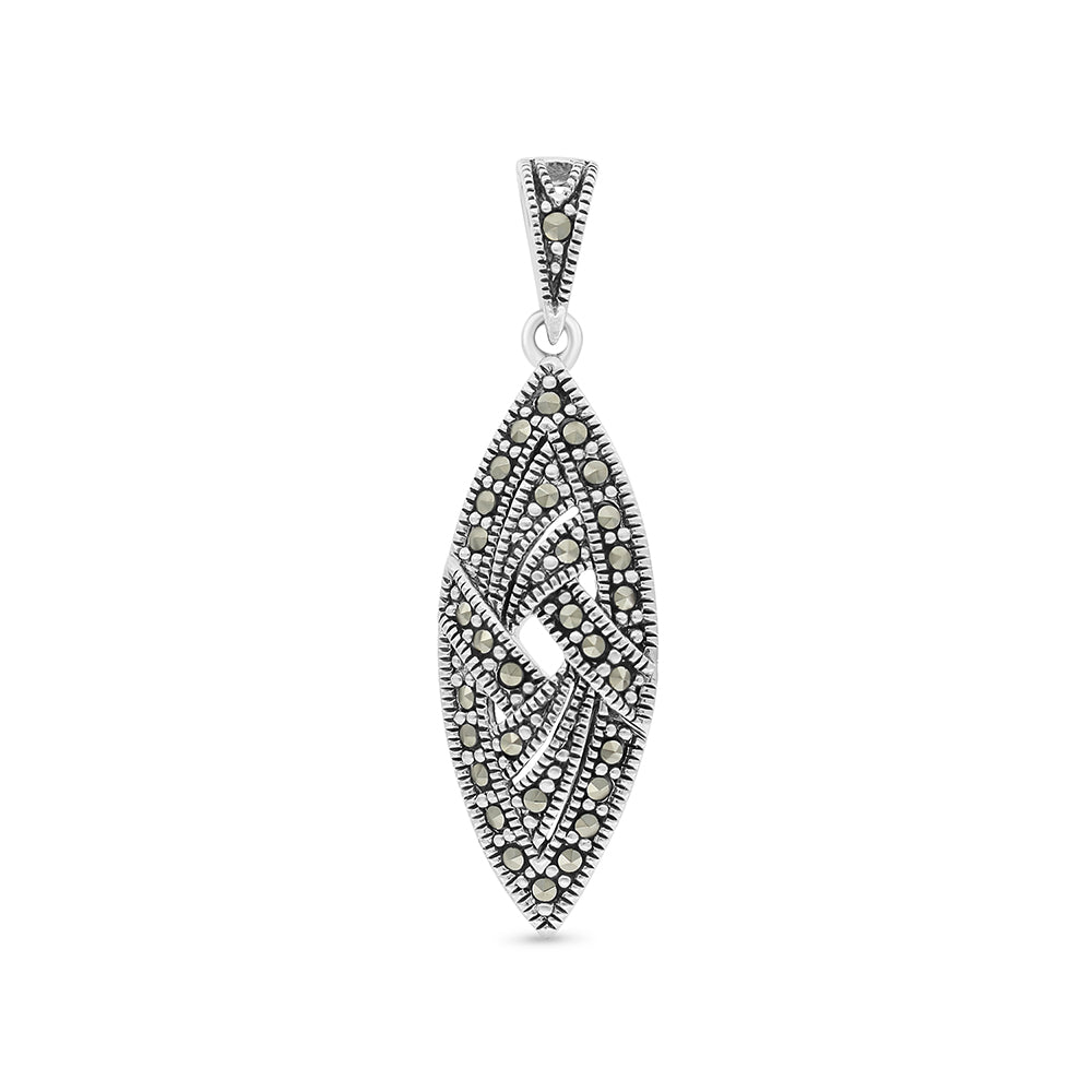 Sterling Silver 925 Pendant Embedded With Marcasite Stones