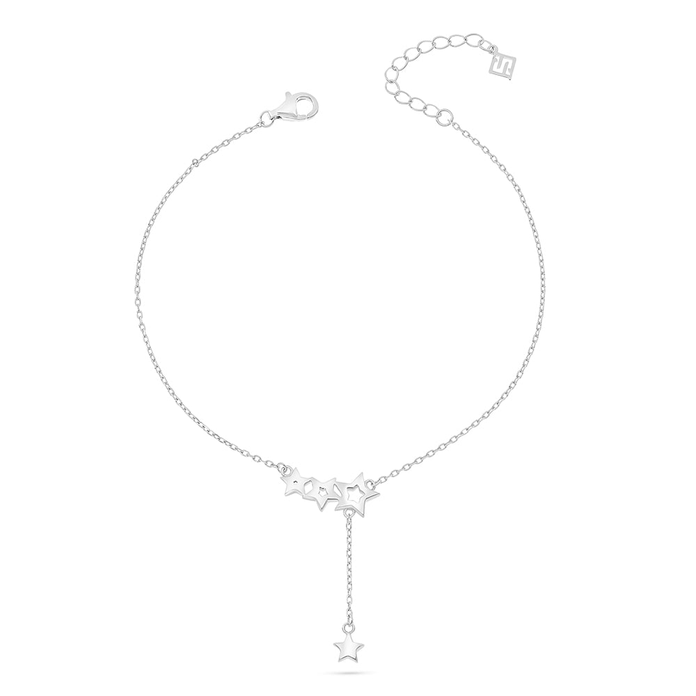 Sterling Silver 925 Bracelet Rhodium Plated