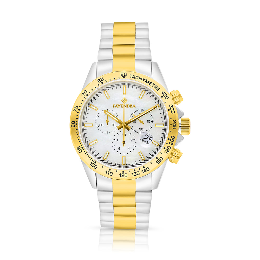 Stainless Steel 316 Watch Silver And Golden Color For Men - WHITE MOP DIAL
