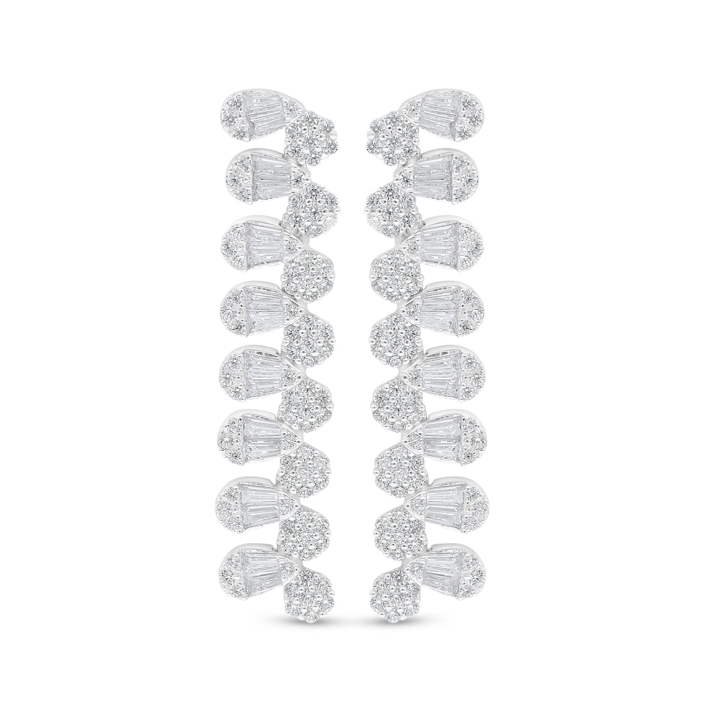 Sterling Silver 925 SET Rhodium Plated Embedded With White Zircon