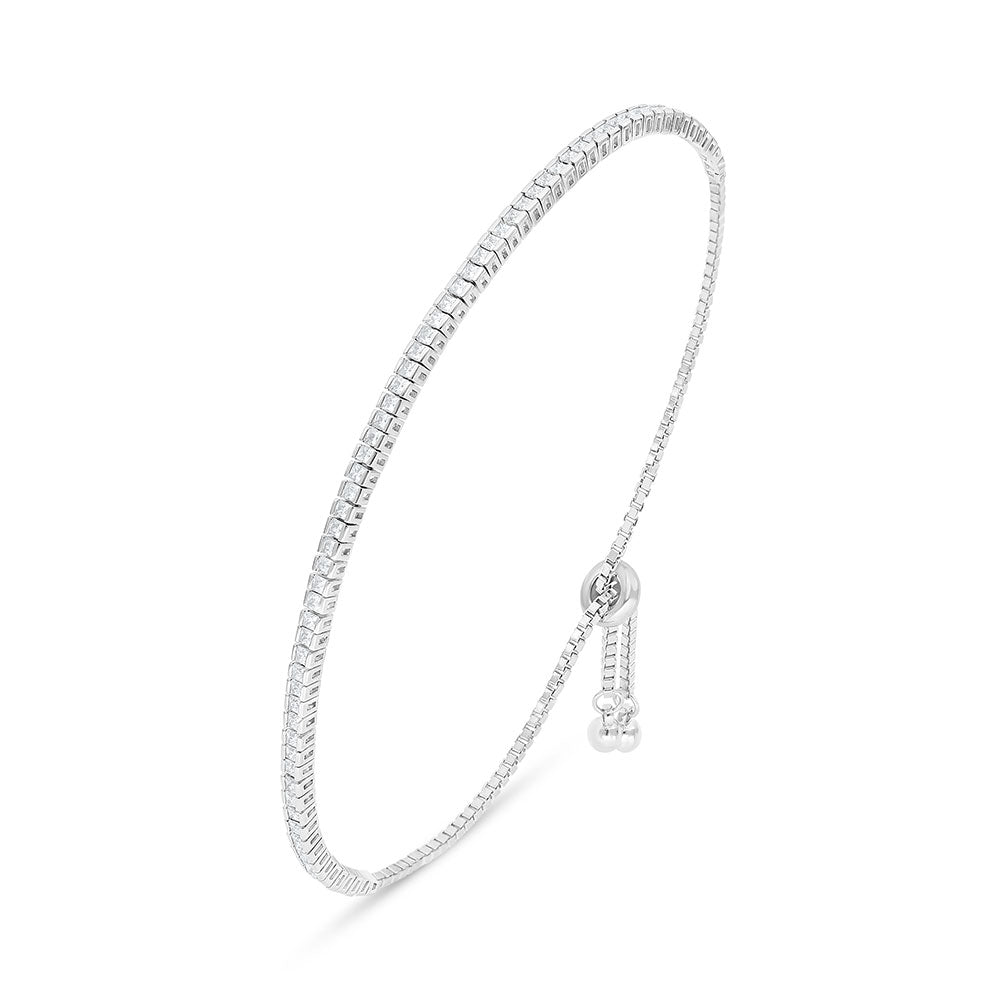 Rhodium plated sterling silver bracelet with a sleek and elegant design, showcasing high-quality 925 sterling silver.
