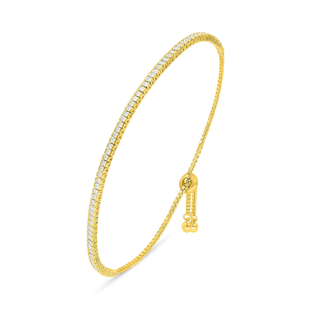 Sterling Silver Bracelet with White Zircon – Timeless Elegance featuring a refined design and shimmering zircon stones.