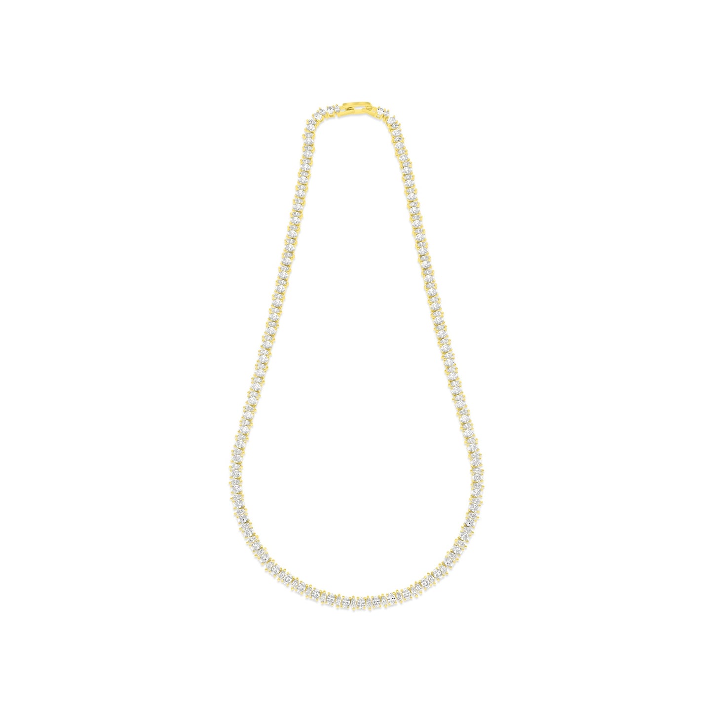 طقم فضة عيار 925 مطلي ذهبي مرصع فص ابيض