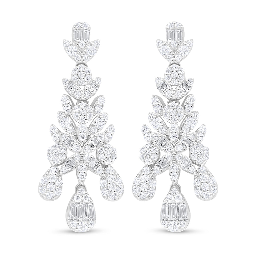 Sterling Silver 925 SET Rhodium Plated Embedded With White Zircon