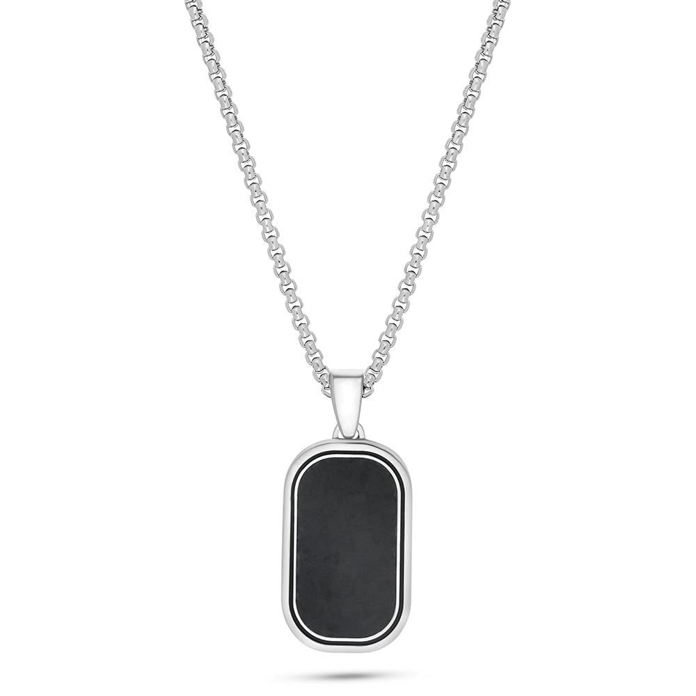 Stainless Steel 316L And 304 L Necklace, Silver And Black Color For Men