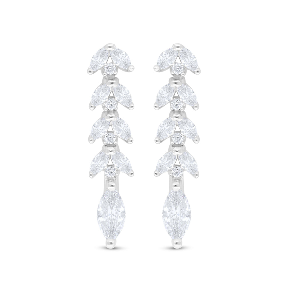 Sterling Silver 925 SET Rhodium Plated Embedded With White Zircon