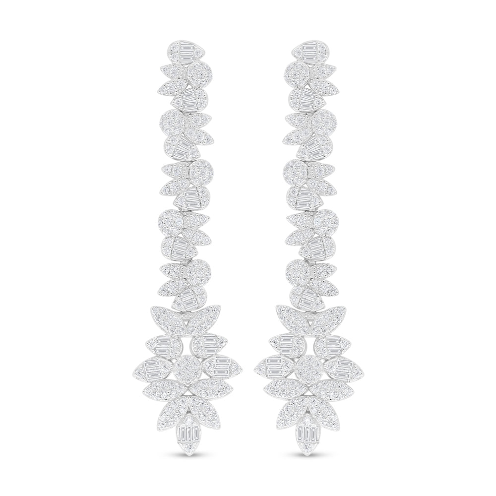 Sterling Silver 925 SET Rhodium Plated Embedded With White Zircon