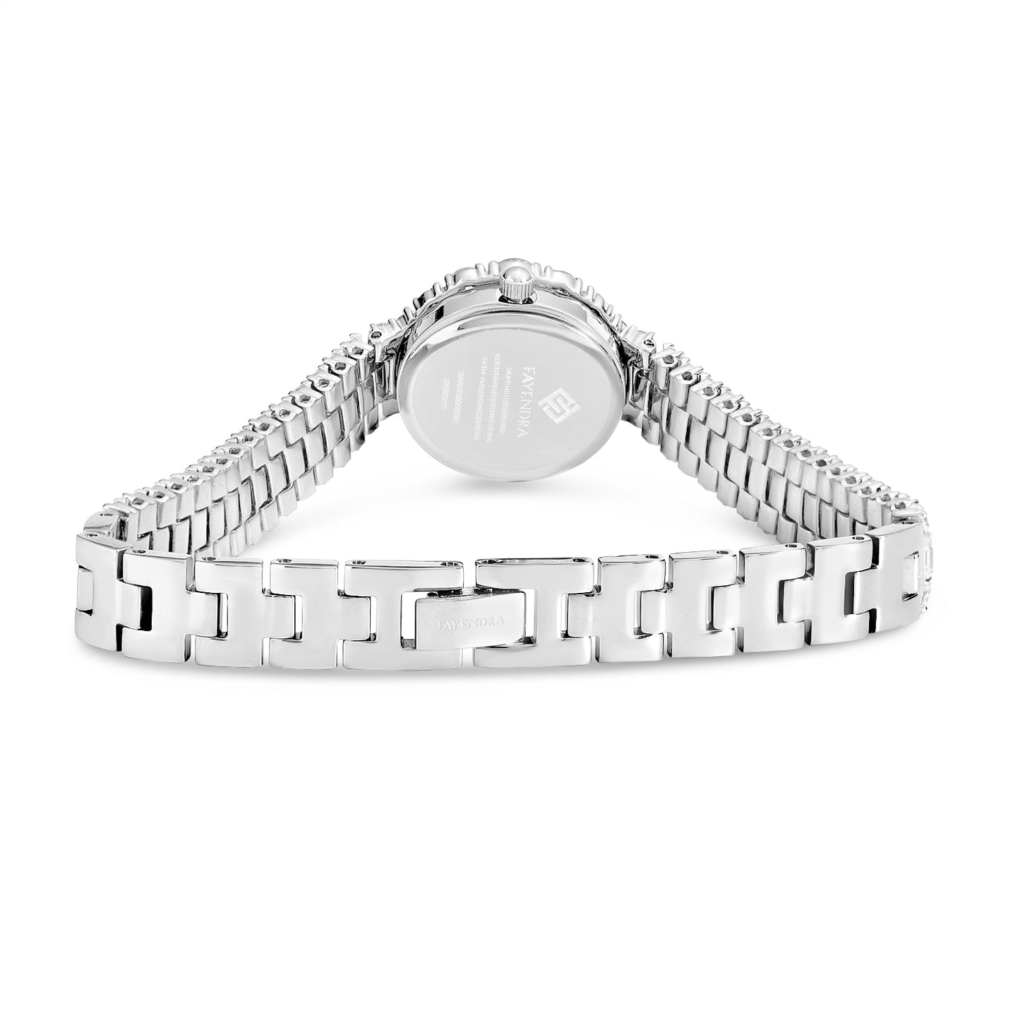Stainless Steel 316L Watch Silver Color Embedded With Diamond Zircon And White Zircon - WHITE MOP DIAL
