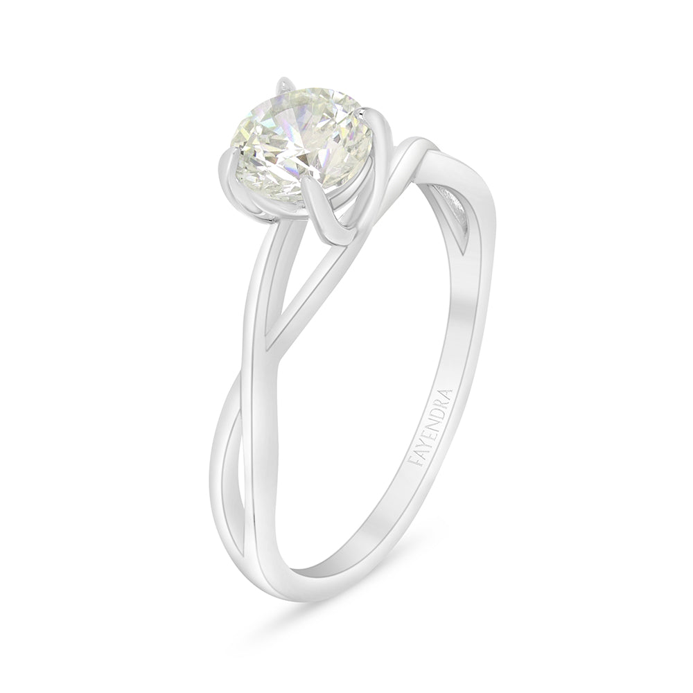 خاتم من الفضة الخالصة عيار 925 مطلي روديوم مرصع بالزركون الكناري الالماسي