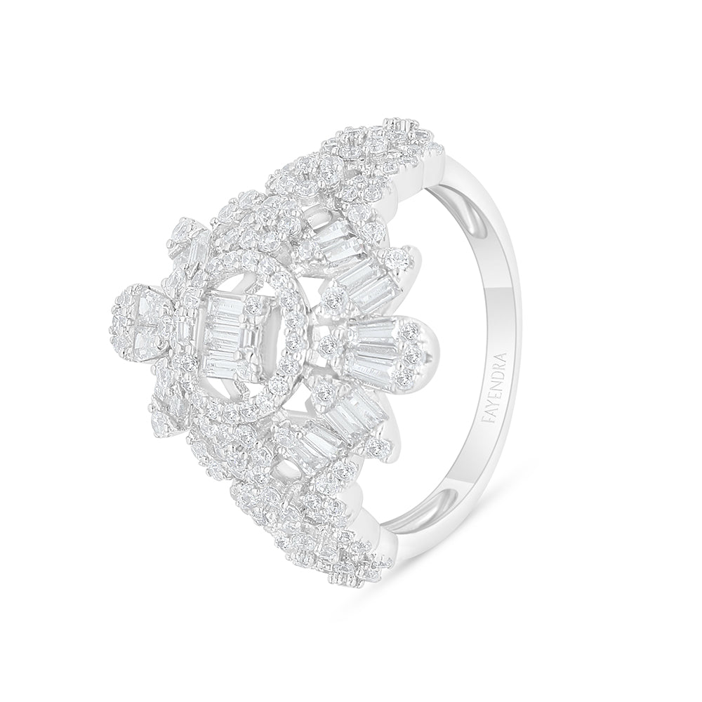 Sterling Silver 925 SET Rhodium Plated Embedded With White Zircon