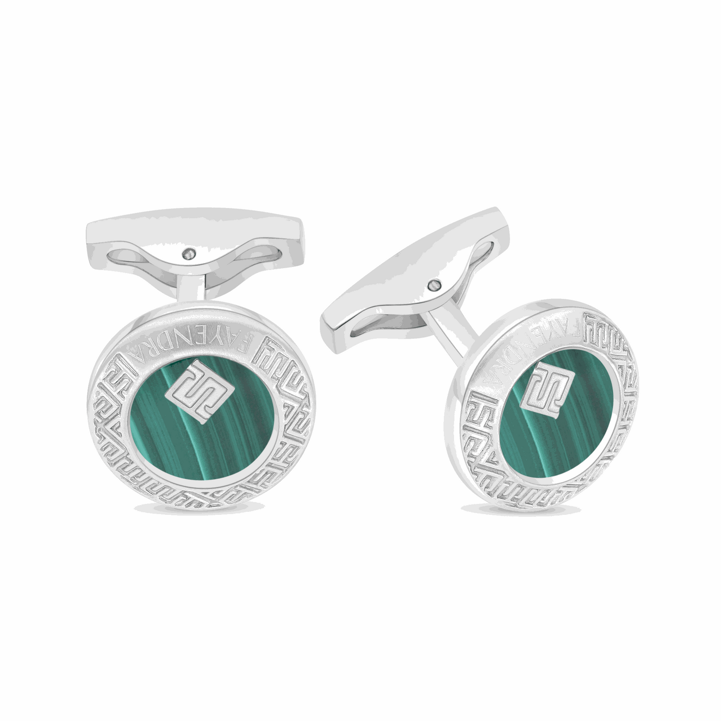 كبك ستانلس ستيل لون فضي عيار L316 مرصع احجار ملاكايت Shiny Steel