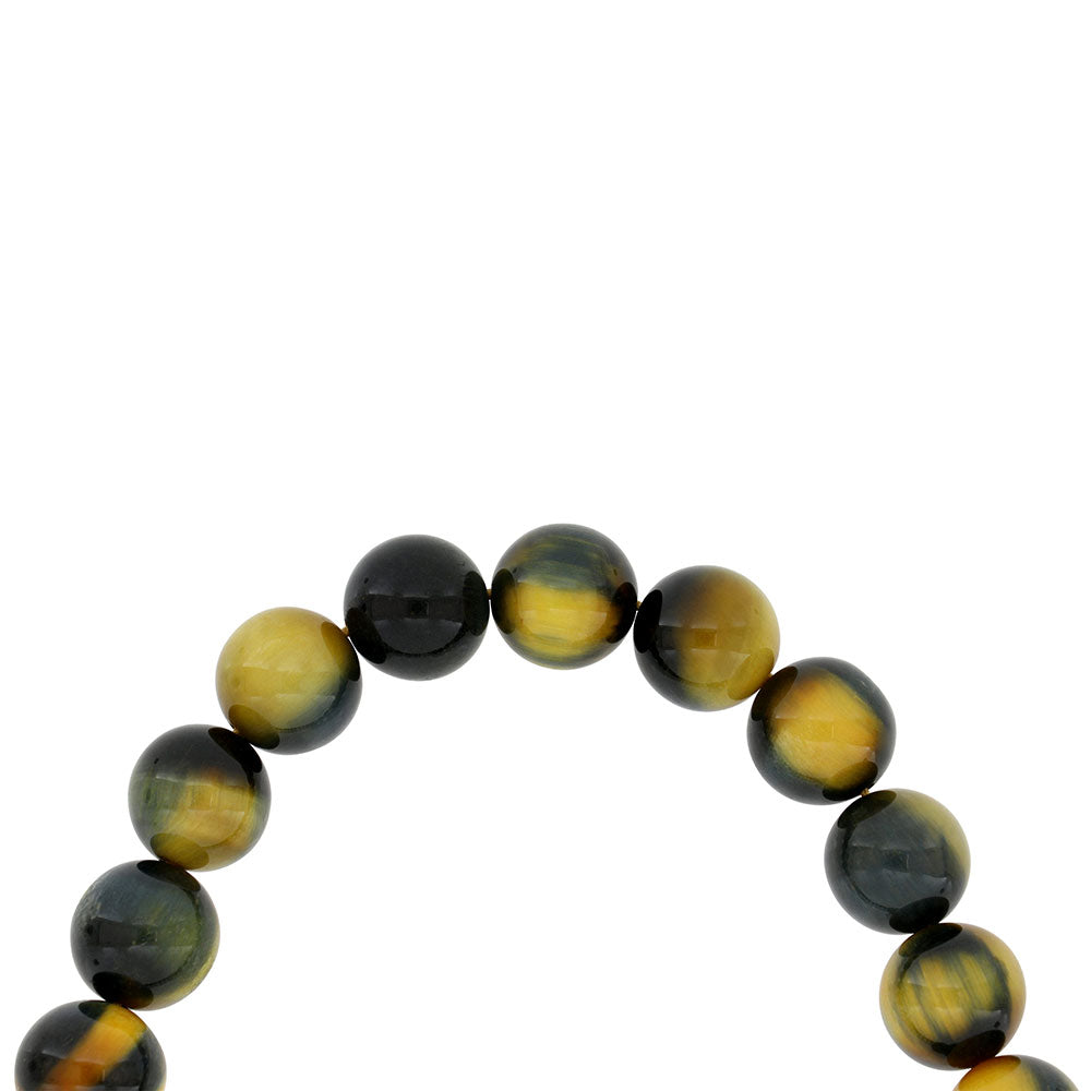 Rosary 33 Sterling Silver 925 Set Oxidized Embedded With Dreamy Tiger Eye Bead 12 ML LOGO