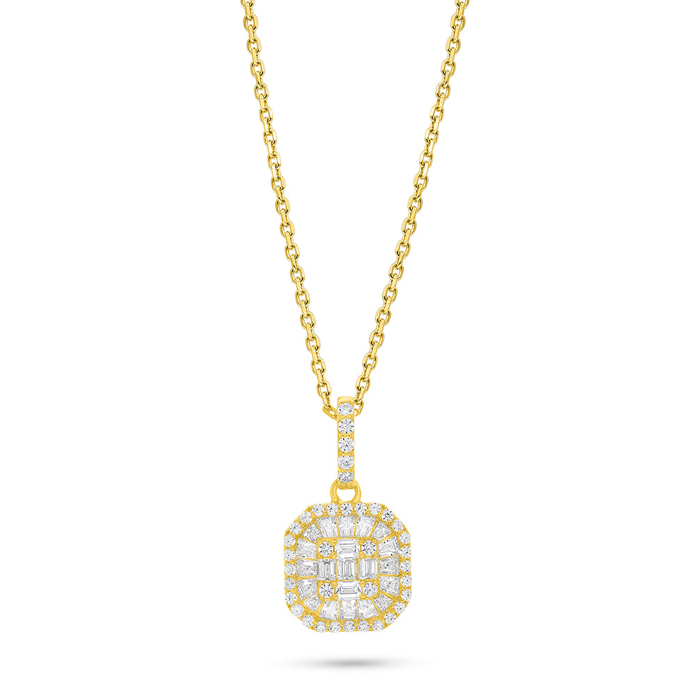 Sterling Silver 925 Necklace Golden Plated Embedded With White Zircon