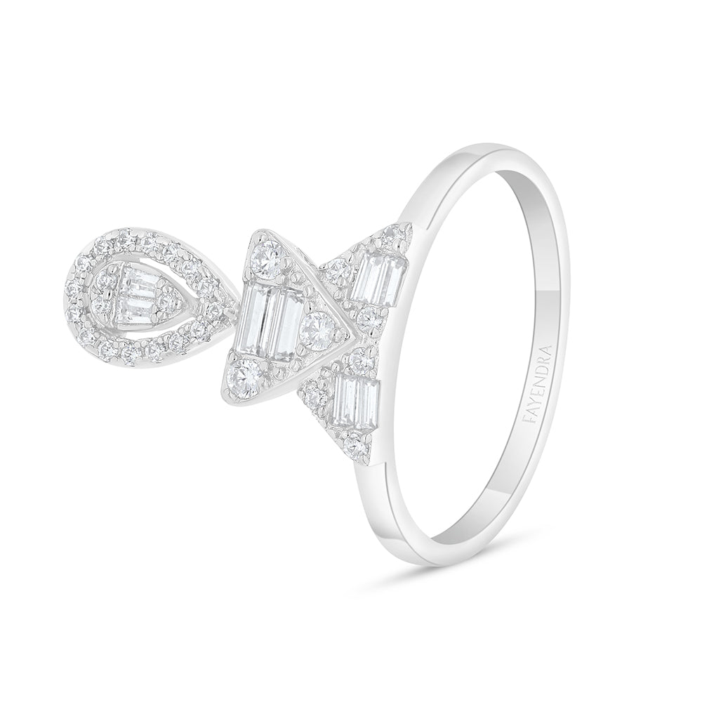 Sterling Silver 925 SET Rhodium Plated Embedded With White Zircon
