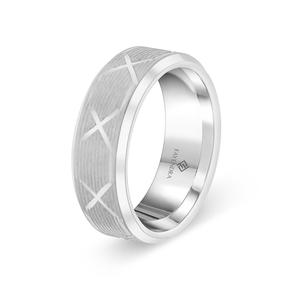 دبلة رجالي مصنوعة من التونغستان كاربيد مطلي روديوم