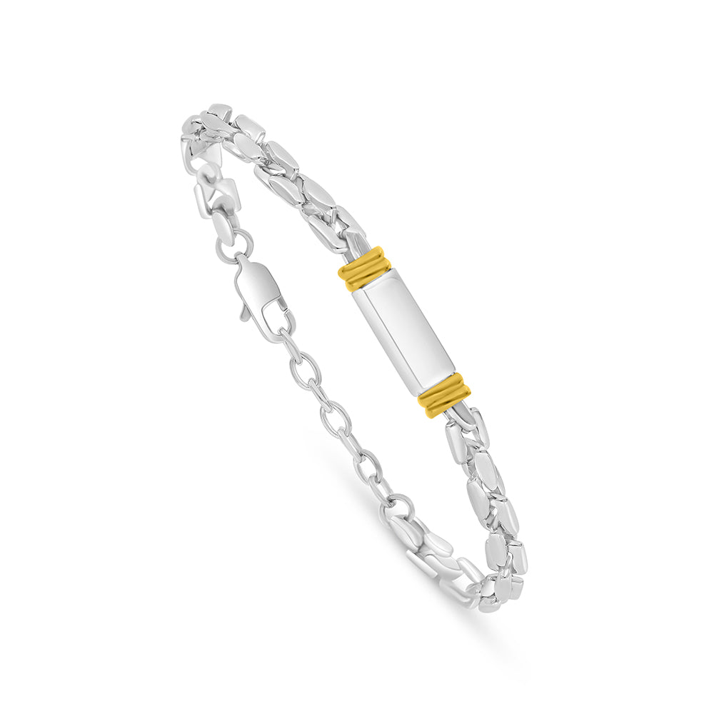 اسورة رجالي ستانلس ستيل لون فضي و ذهبي عيار 316L