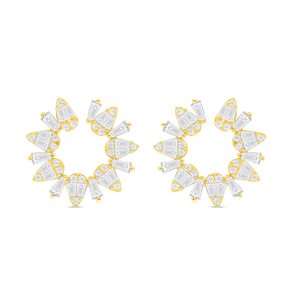 Sterling Silver 925 SET Golden Plated Embedded With White Zircon