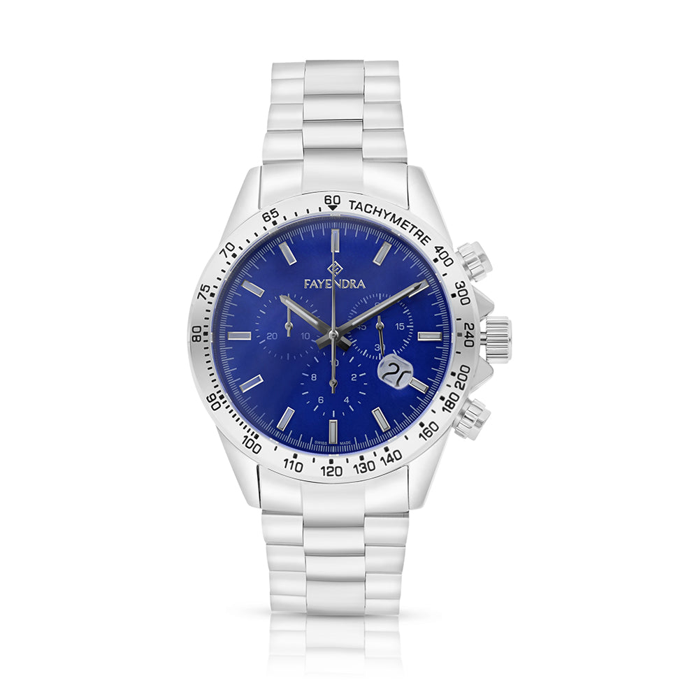 Stainless Steel 316 Watch Silver Color For Men - BLUE MOP DIAL