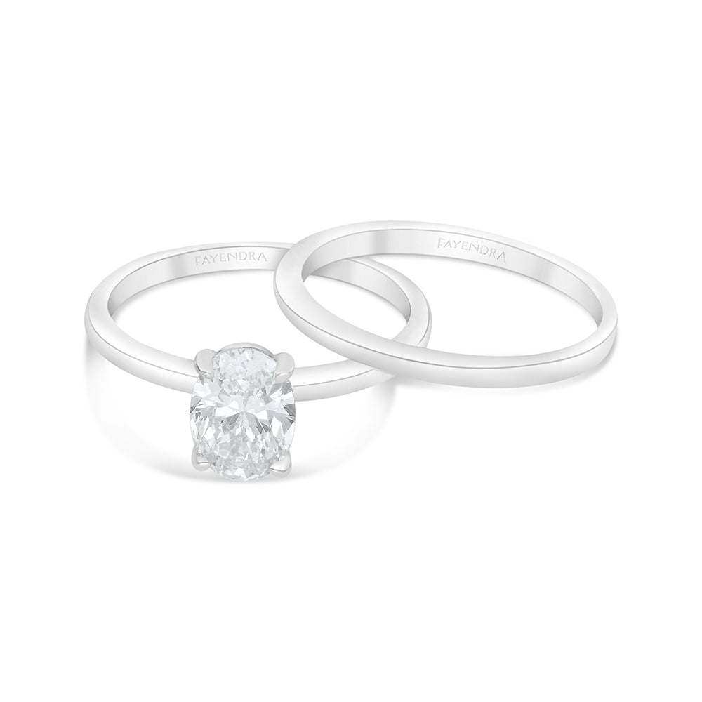 Sterling Silver 925 Ring (Twins) Rhodium Plated Embedded With White Zircon