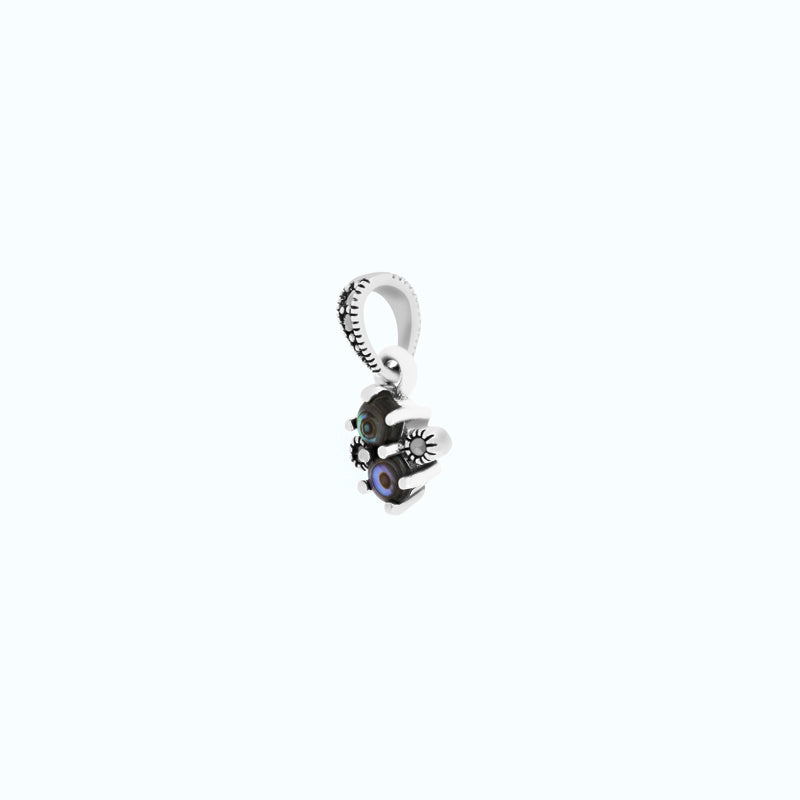 Sterling Silver 925 Pendant Embedded With Natural Blue Shell And Marcasite Stones