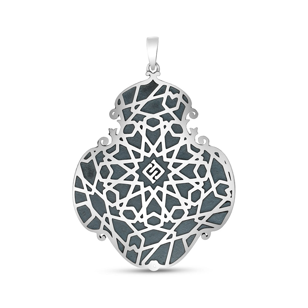 Sterling Silver 925 Islamic Pendant Oxidized