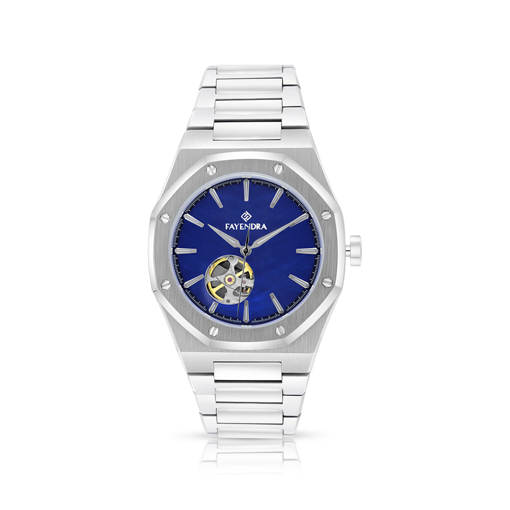 Stainless Steel 316 Watch Silver Color For Men - BLUE MOP DIAL