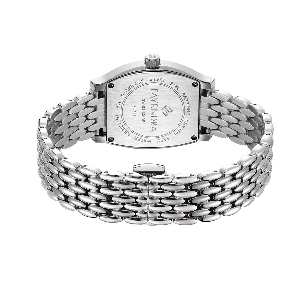 Stainless Steel 316 Watch Silver Color Embedded With Blue Metal Dial