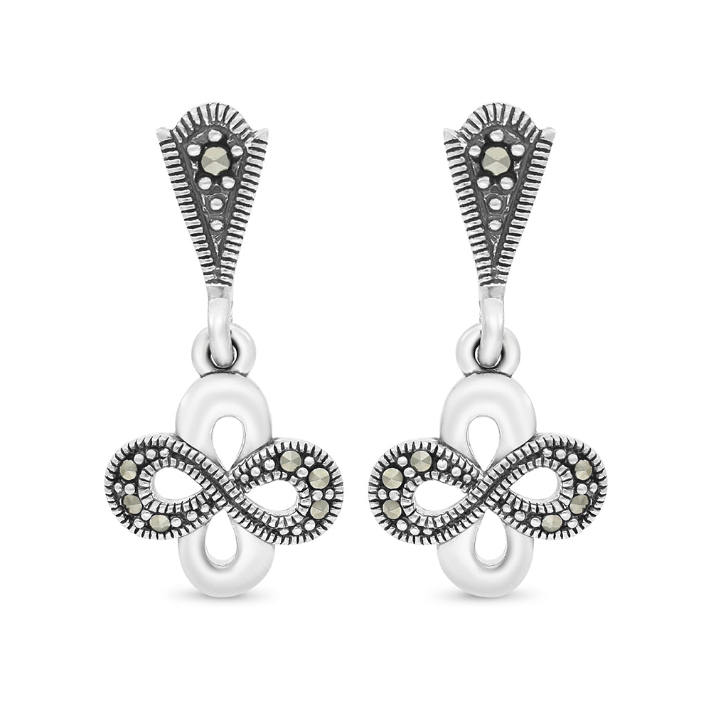 اقراط من الفضة الخالصة عيار 925 مرصعه احجار ماركسايت سادة