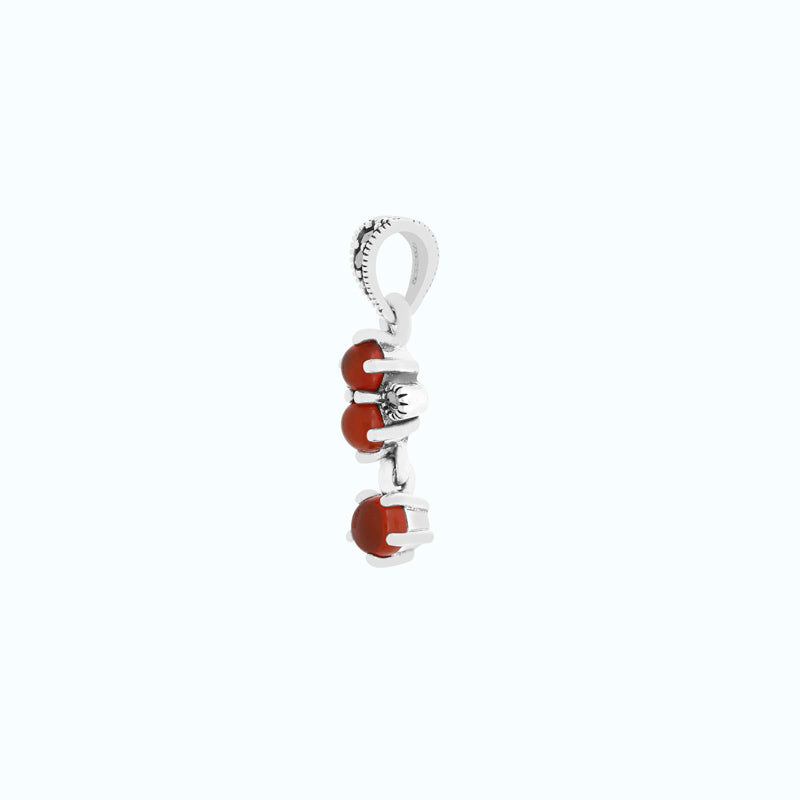 Sterling Silver 925 Pendant Embedded With Natural Aqiq And Marcasite Stones