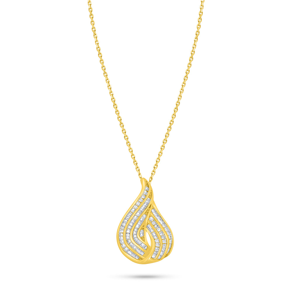 Sterling Silver 925 Necklace Golden Plated Embedded With White Zircon