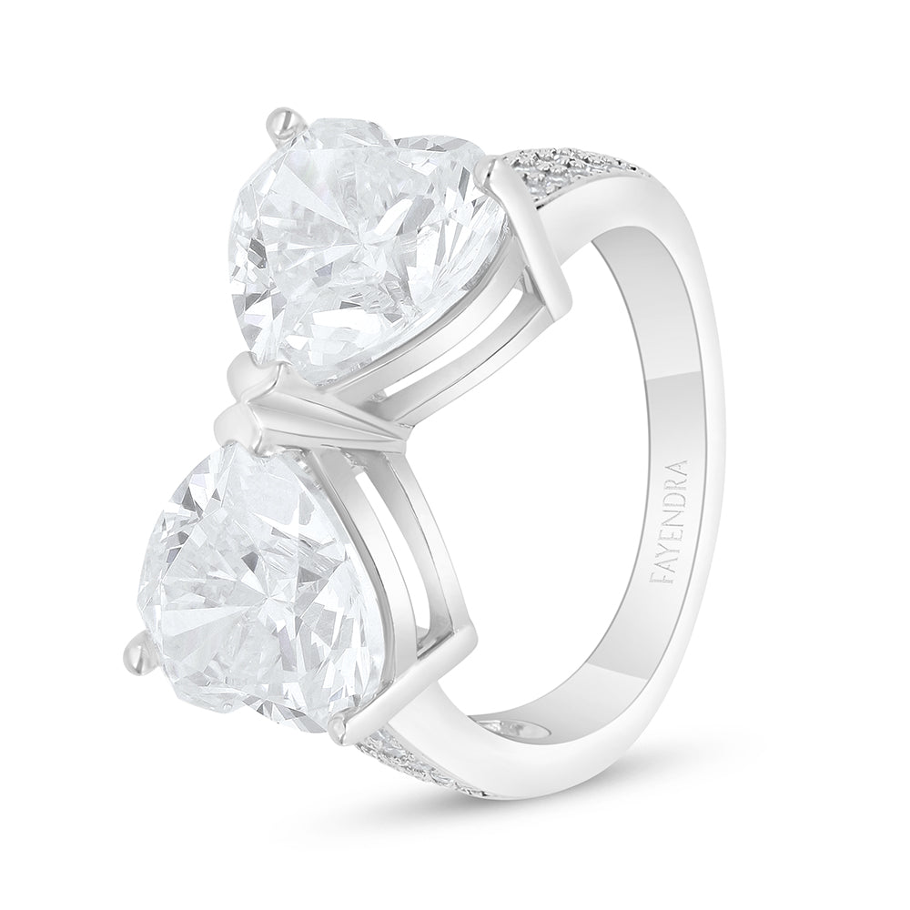 Sterling Silver 925 SET Rhodium Plated Embedded With White Zircon