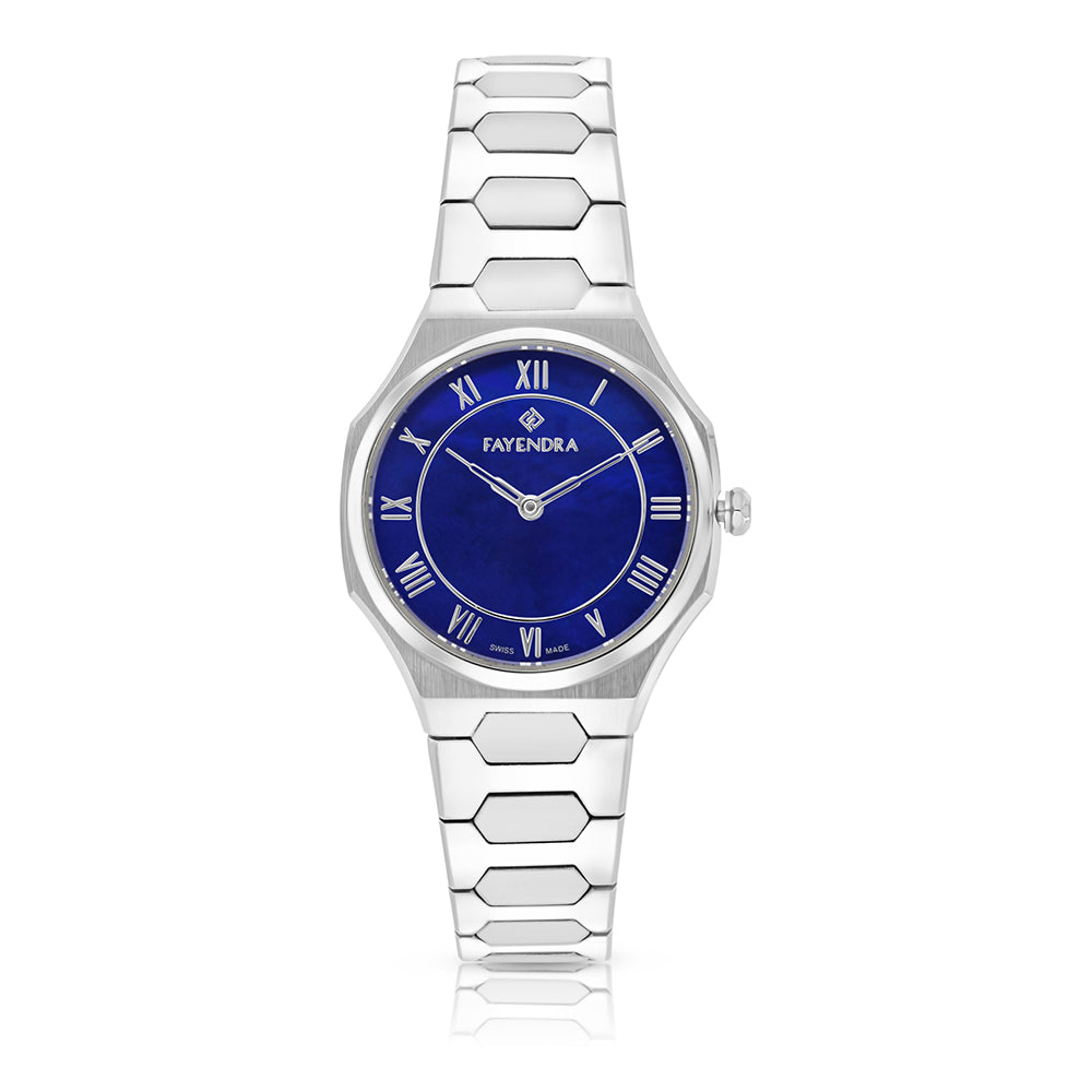 Stainless Steel 316L Watch Silver Color - Blue MOP Dial