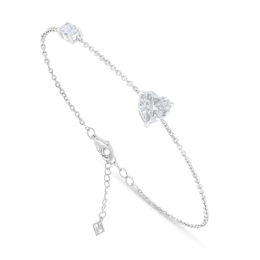 اسورة من الفضة الخالصة عيار 925 مطلية روديوم مرصعة فص ابيض