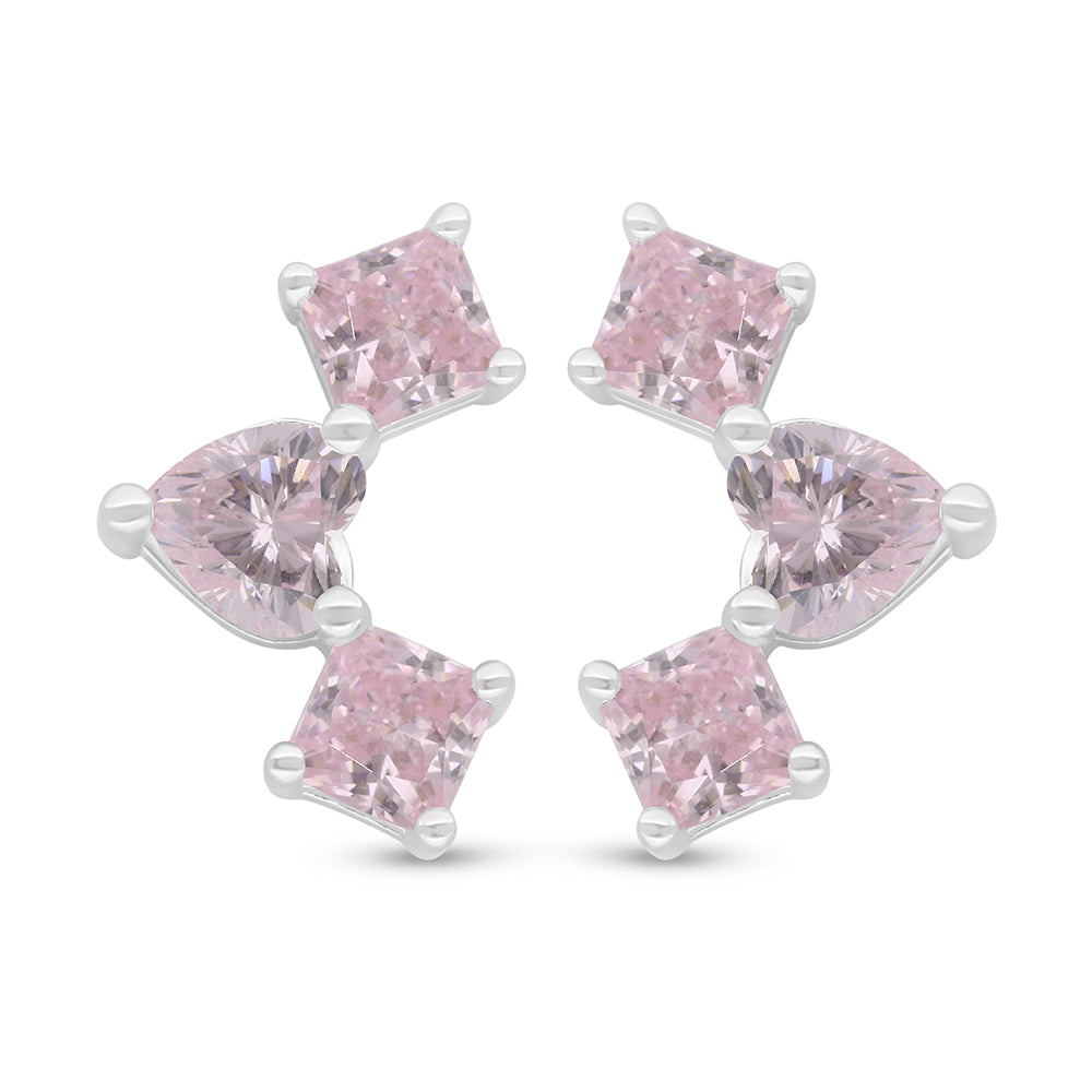 اقراط من الفضة الخالصة عيار 925 مطلية روديوم مرصعة زركون بنك