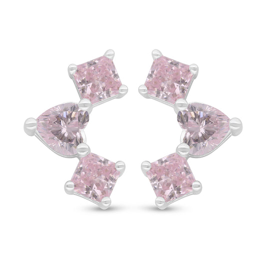 اقراط من الفضة الخالصة عيار 925 مطلية روديوم مرصعة زركون بنك