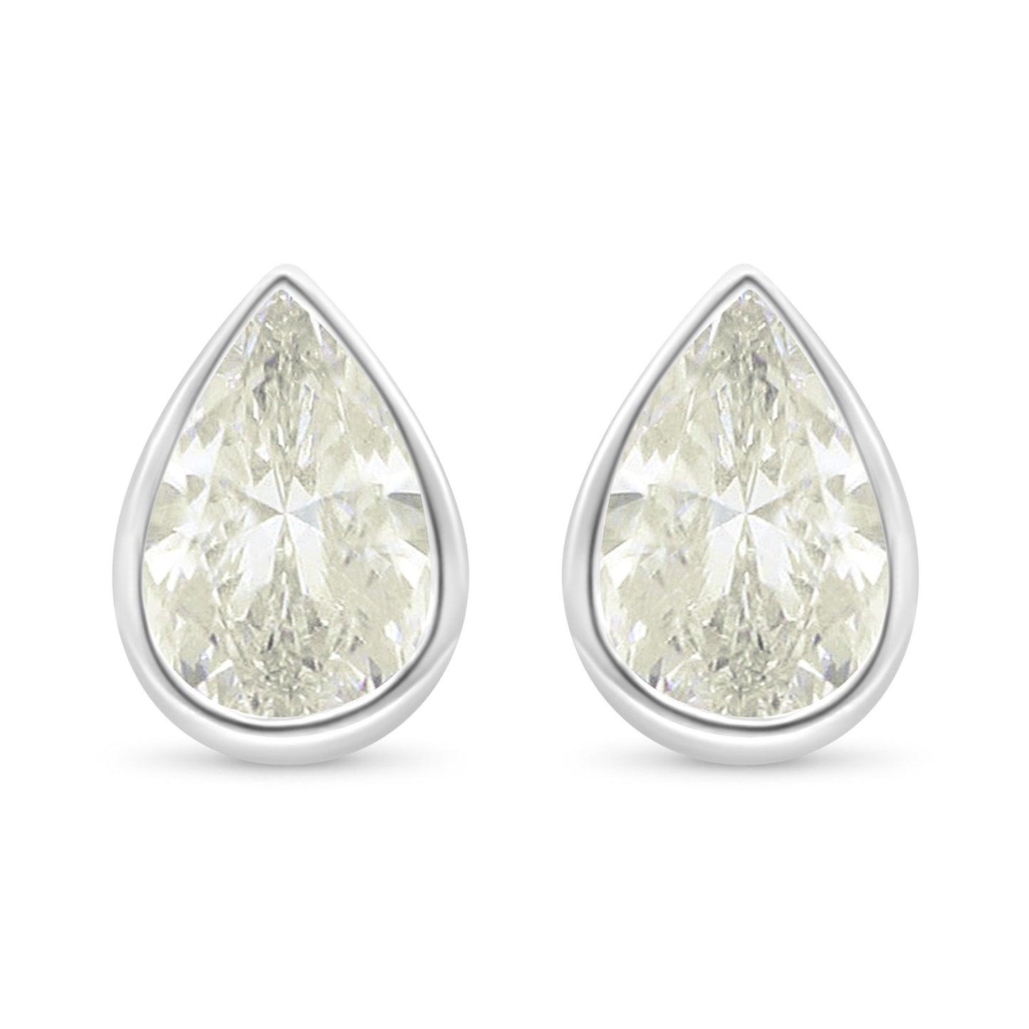 Sterling Silver 925 Earring Rhodium Plated Embedded With Yellow Diamond