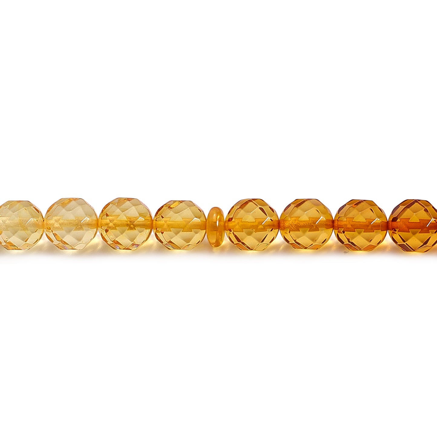 سبحة 45 كهرمان طبيعي ملون بيلية 9 مم Faceted شرابة قماش