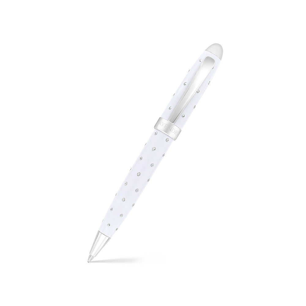 Fayendra Pen Rhodium Plated White lacquer