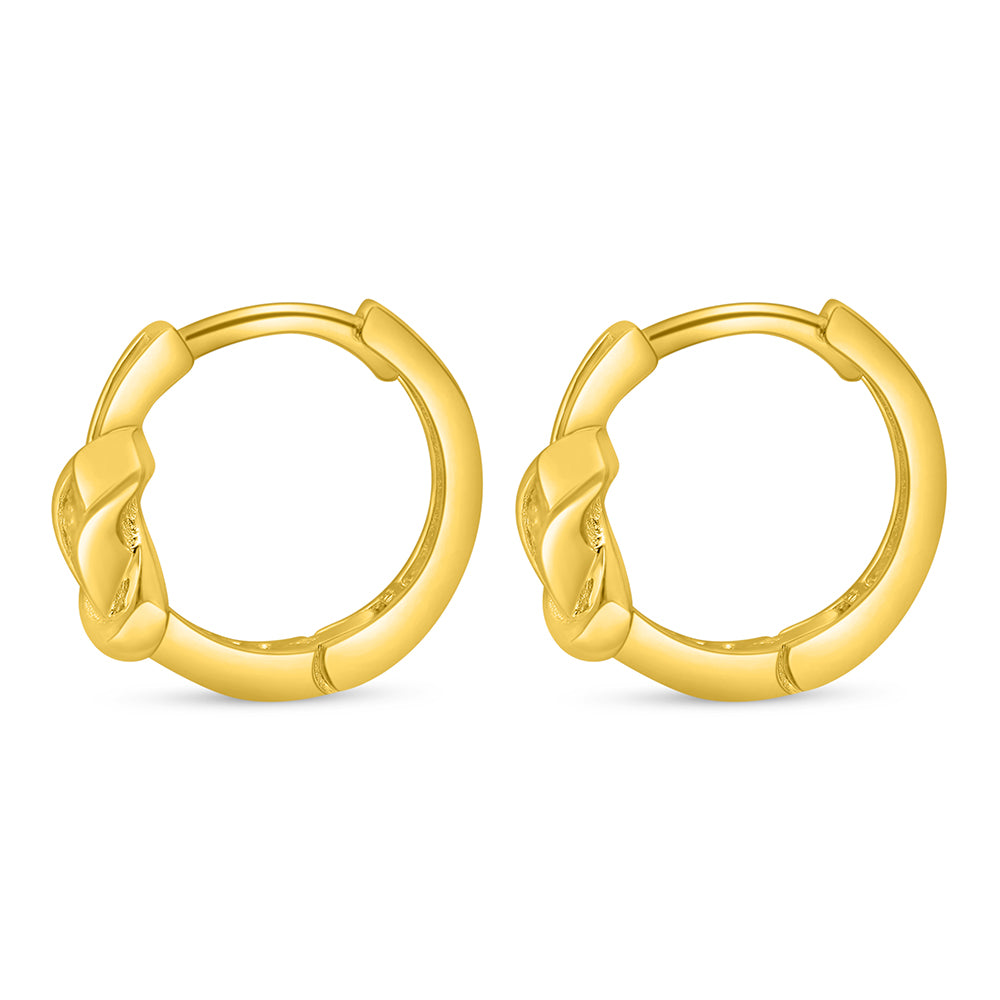 Sterling Silver 925 Earring Golden Plated Embedded With White Zircon