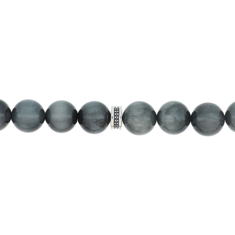 Rosary eagle eye with 33 natural tiger’s eye beads featuring silver accents, showcasing chatoyancy and beauty.
