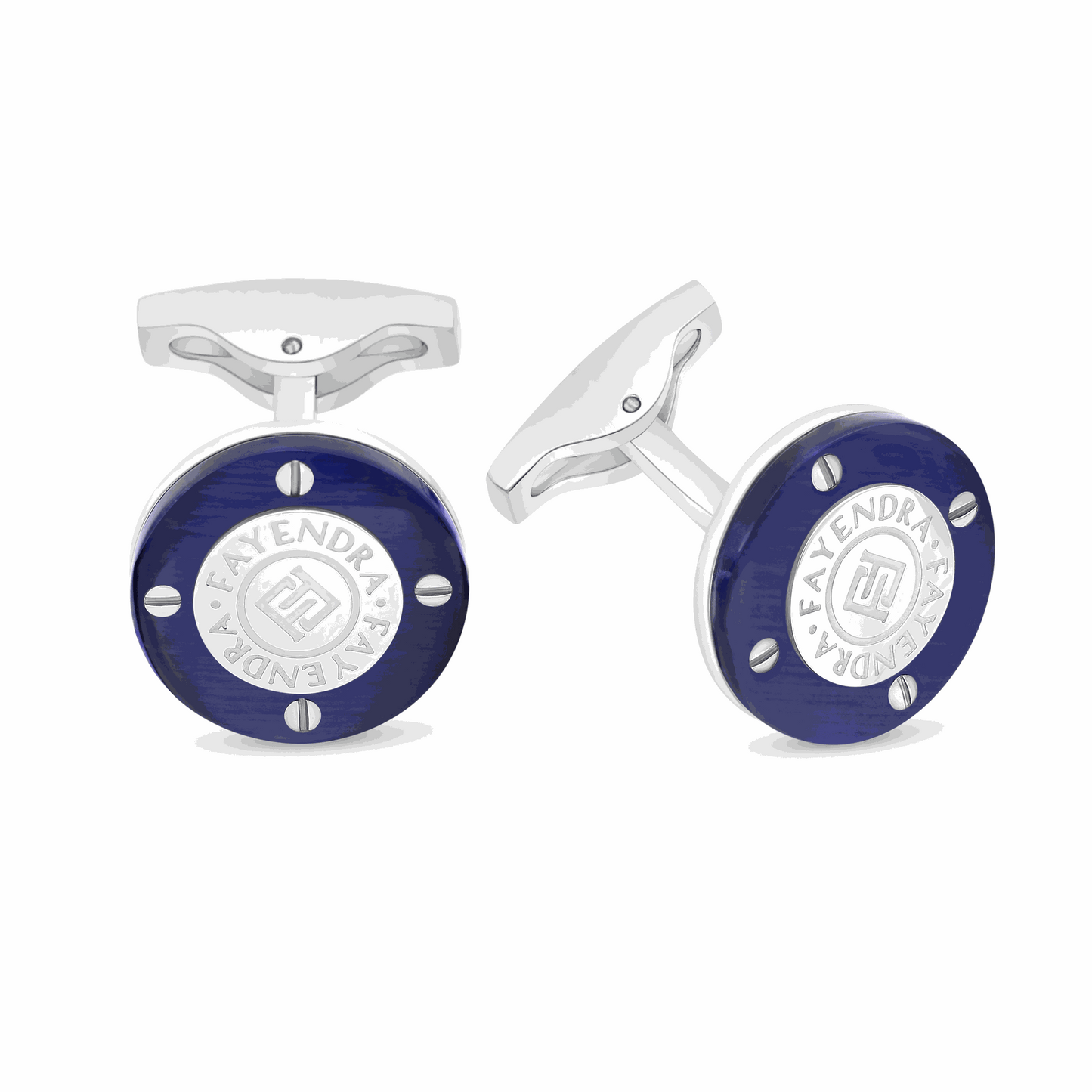 كبك ستانلس ستيل لون فضي عيار L316 مرصع احجار عين النمر ازرق Shiny Steel