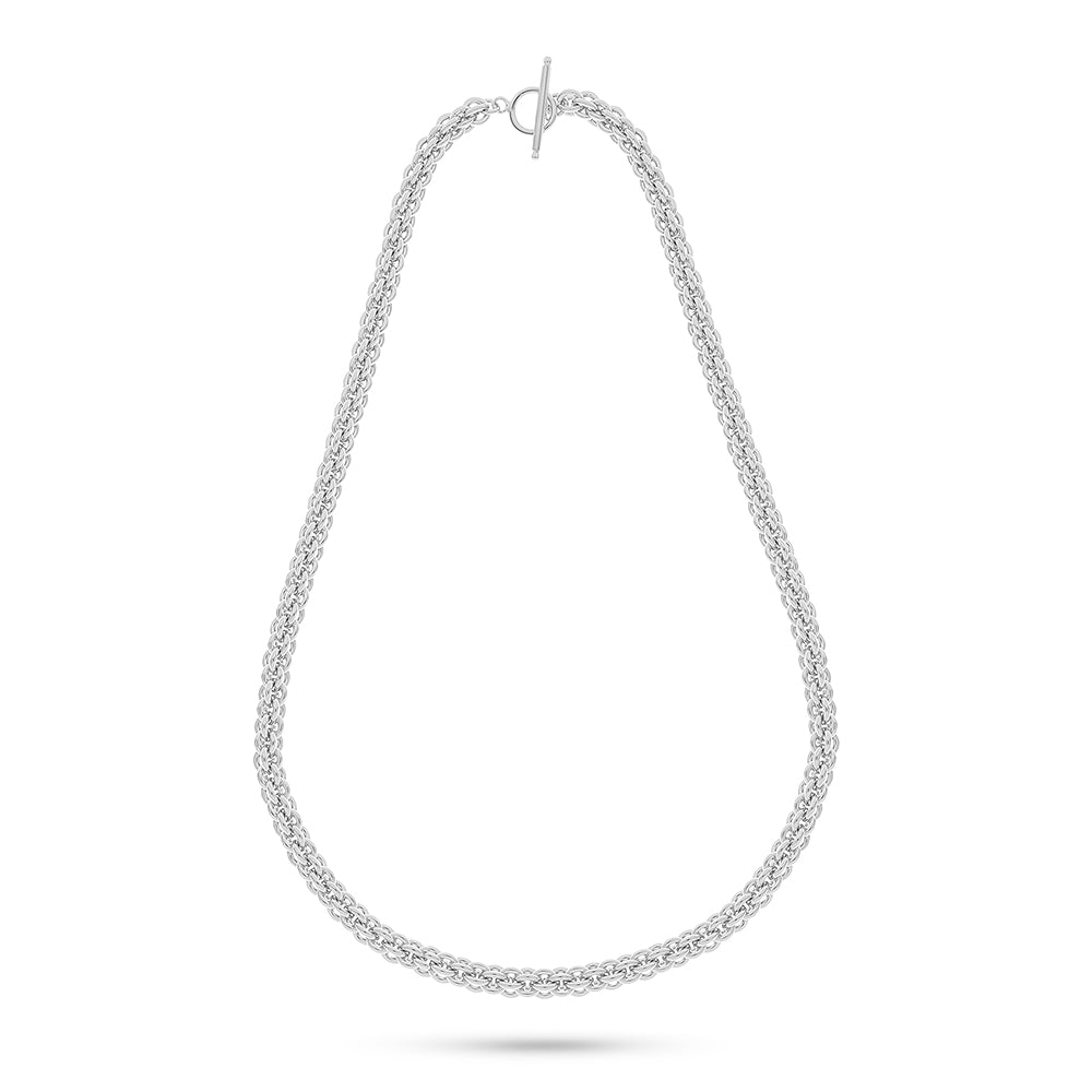 عقد من الفضة الخالصة عيار 925 مطلي روديوم