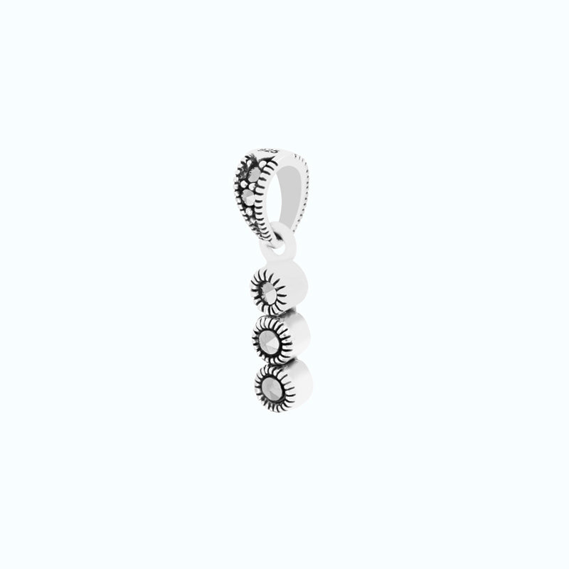Sterling Silver 925 Pendant Embedded With Marcasite Stones