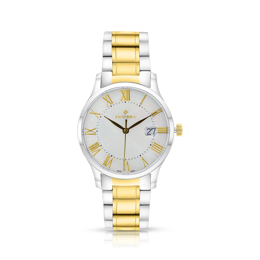 Stainless Steel 316 Watch Silver And Golden Color For Men - WHITE MOP DIAL