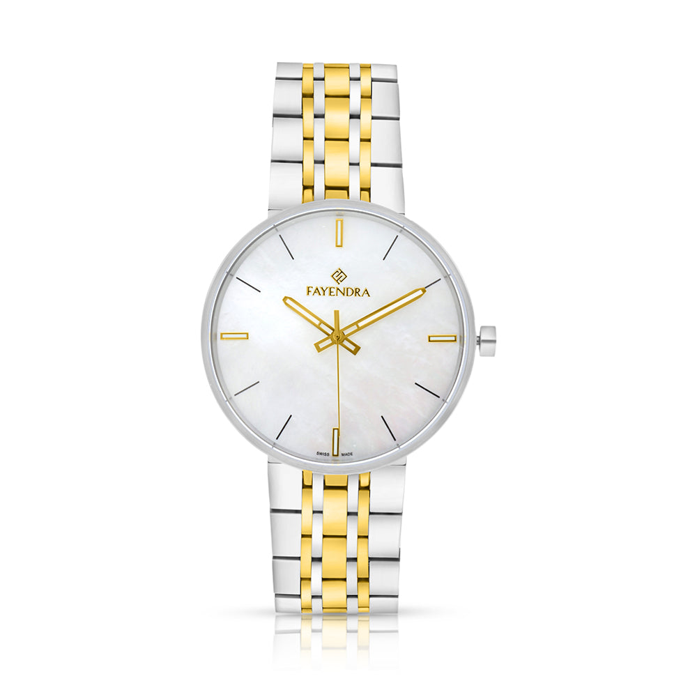 Stainless Steel 316 Watch Silver And Golden Color For Men - WHITE MOP DIAL