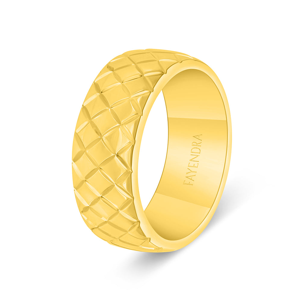Sterling Silver 925 Ring Golden Plated Embedded