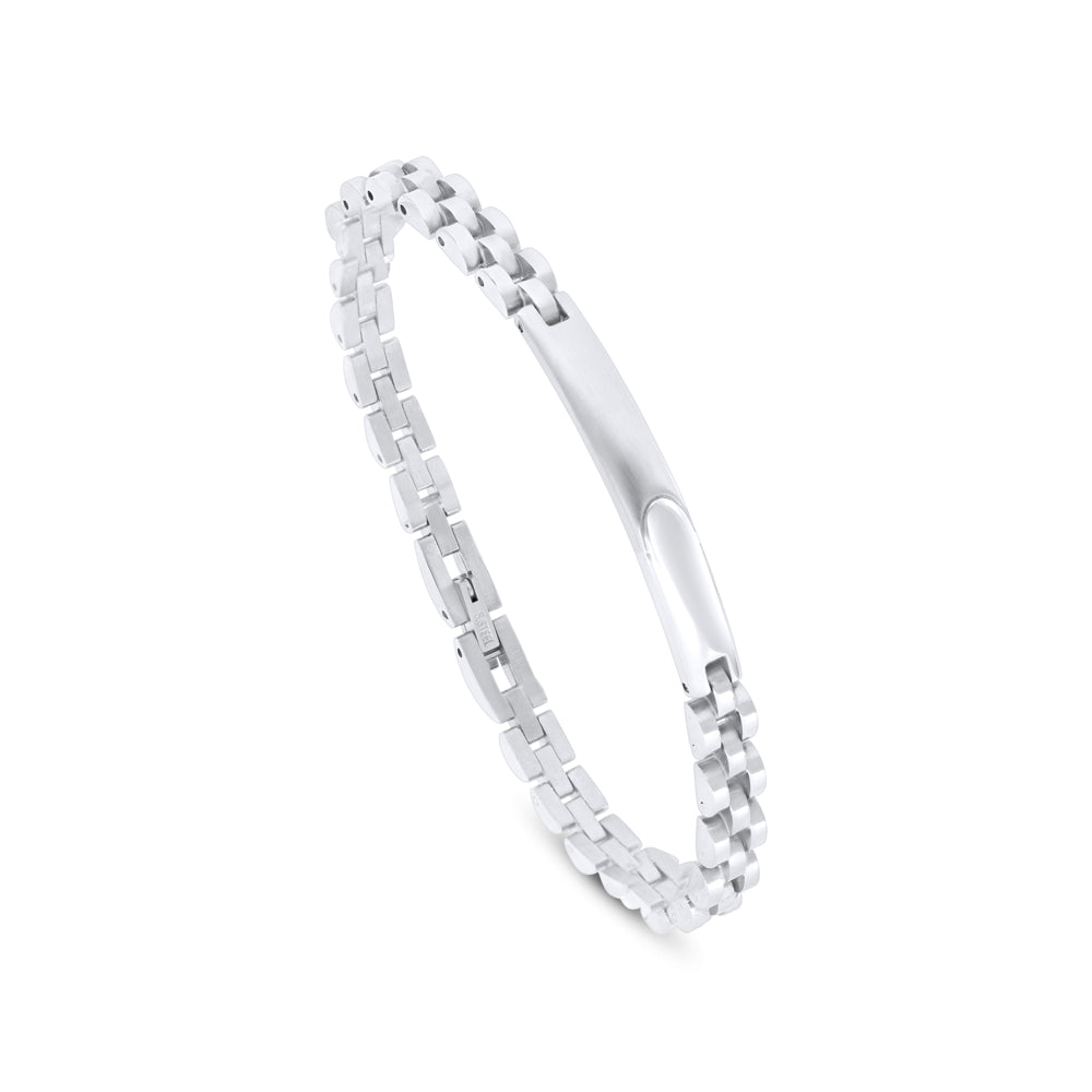 اسورة رجالي ستانلس ستيل لون فضي عيار 316L